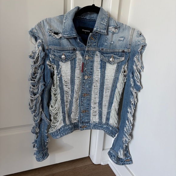 NWOT Dsquared2 Distressed Denim Jacket - Picture 7 of 8